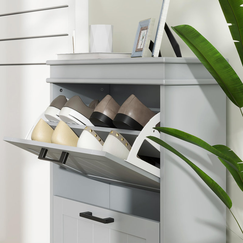 10 Pair Flip Down Shoe Storage