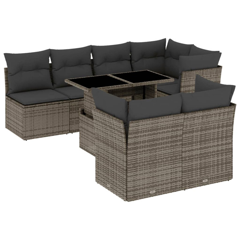 Ensemble de canapé de jardin Vidaxl gris
