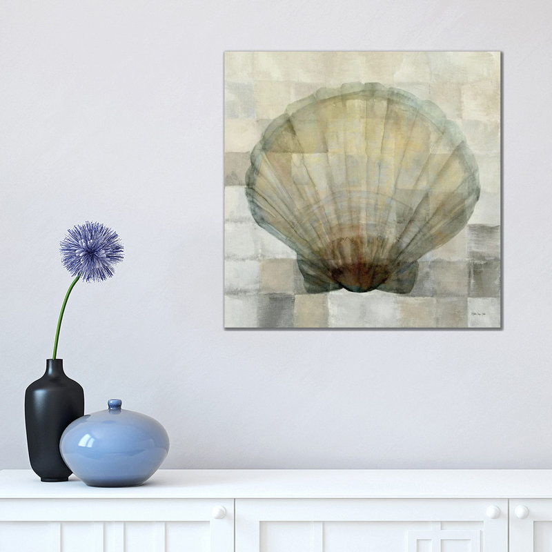 Scallop Shell by Stellar Design Studio - Painting on Canvas, Wrapped Canvas, 45.72 cm H x 45.72 cm W x 3.175 cm D