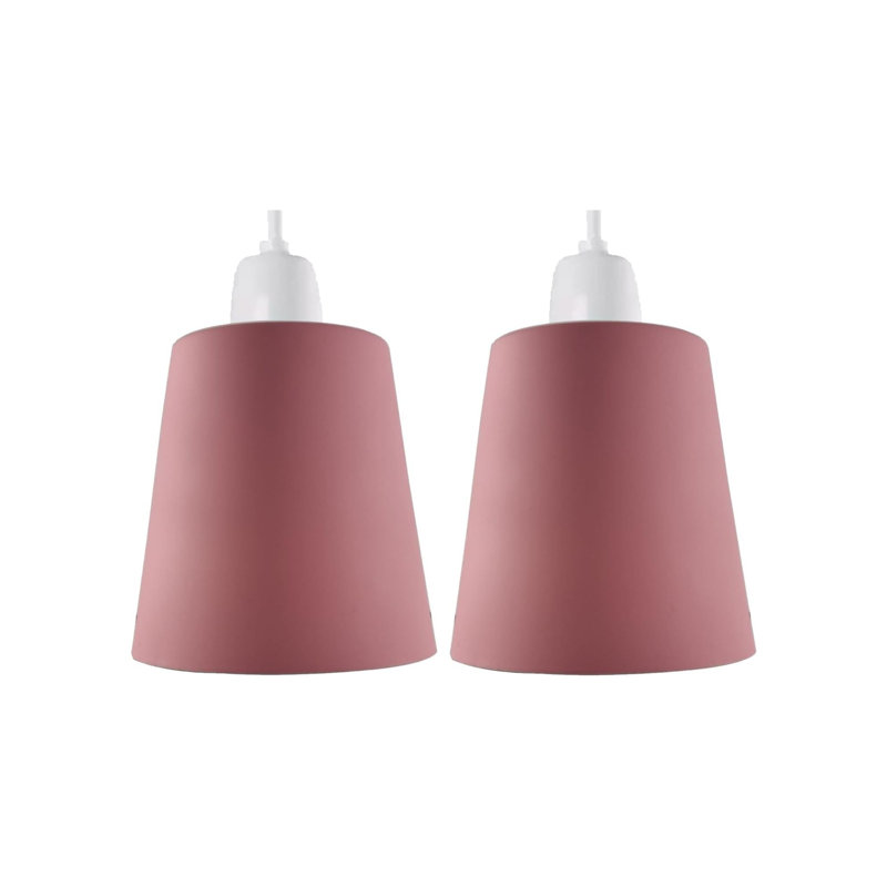 13 cm H Bell Lamp Shade, Pink 2 Pack