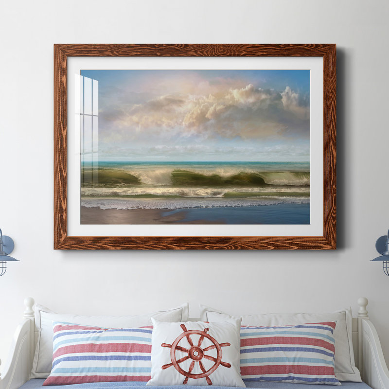 Beach Break - Reproduction d'art graphique sur papier encadré, Papier avec cadre érable, H 37,5 po x l 27,5 po x P 1,5 po