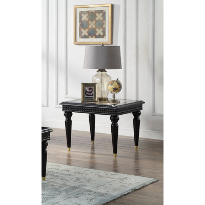 Table de bout carrée noire et beige Jonnatan