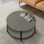Table basse ronde de 31,5 po x l 31,5 po x H 18,3 po avec rangement à 2 niveaux, table basse de salon de style campagnard avec pieds en métal noir, effet de bureau patchwork facile à assembler-458200410