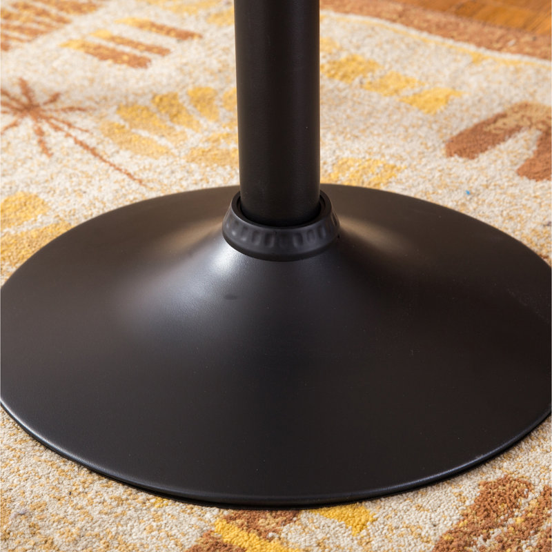 Table de bar en métal à hauteur ajustable noire avec plateau carré - 26 po 36 po de style et 24 po x 36 po de style moderne