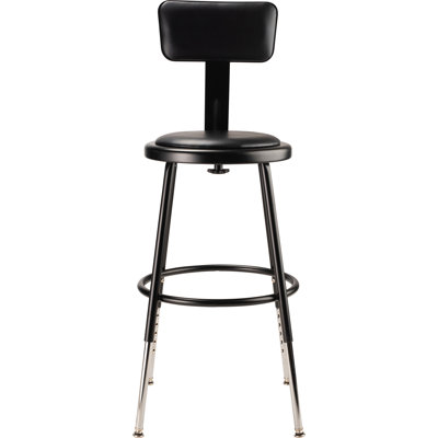 Backed Adjustable Height Ergonomic Lab Stool with Footrest