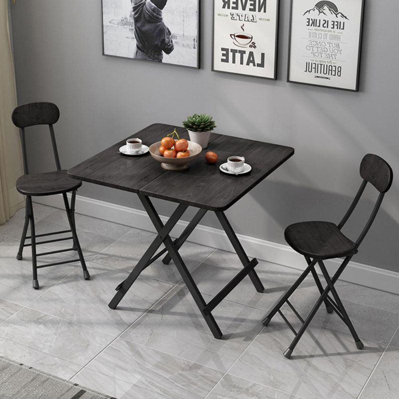 Syrina Metal Base Dining Table, 74cm H x 60cm L x 60cm W, Black