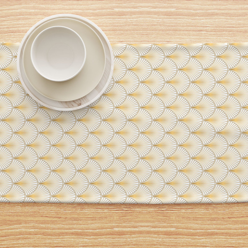 Rectangular Geometric Cotton Twill Table Runner