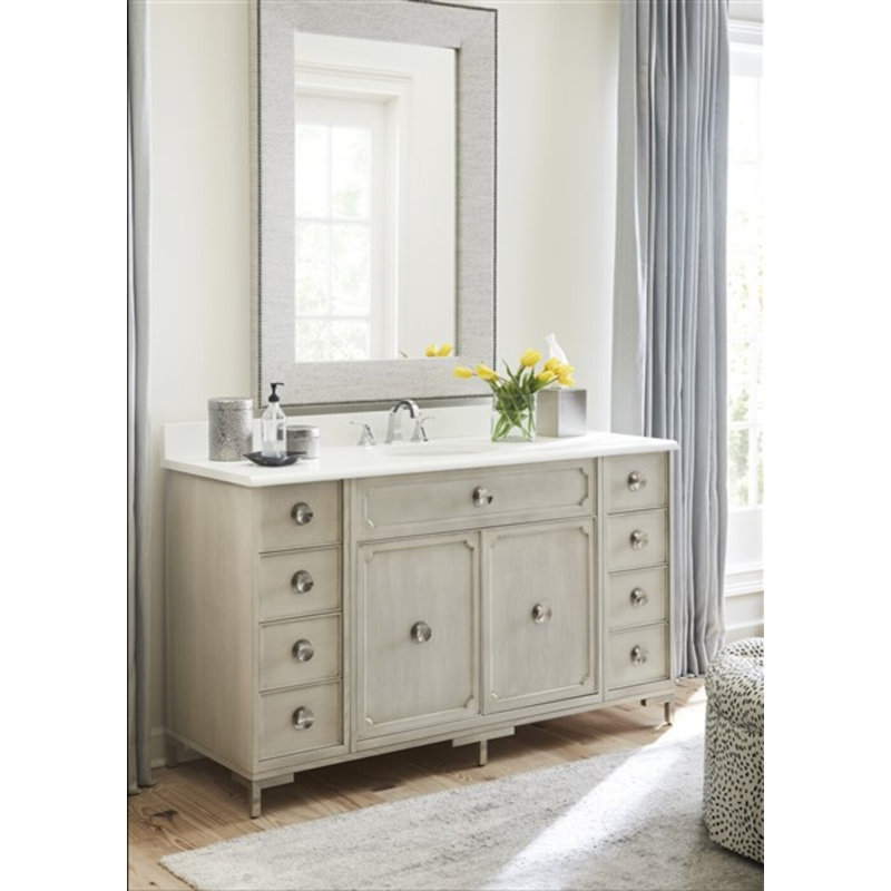 Brewster Rectangle Fabric Wall Mirror, Kimoni Natural