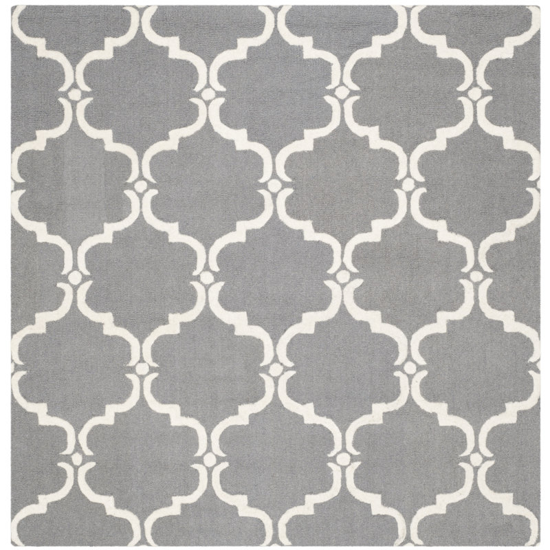 Tapis géométrique en laine touffeté à la main Jotvingis, Carré 6 pi