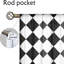 2 pièces rideaux à motif géométrique noir et blanc, passe-tringle filtrant la lumière, style minimaliste moderne, toutes saisons pour le salon-94472969