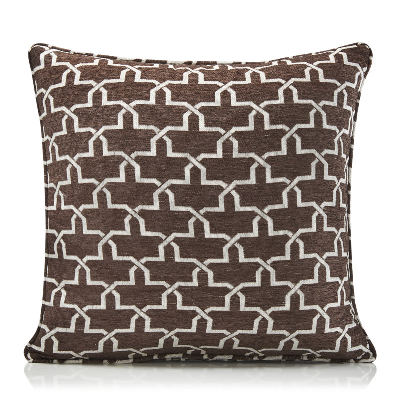 Nida Abstract Square Euro Cushion Cover, Chocolate, 55cm H x 55cm W x 1cm D