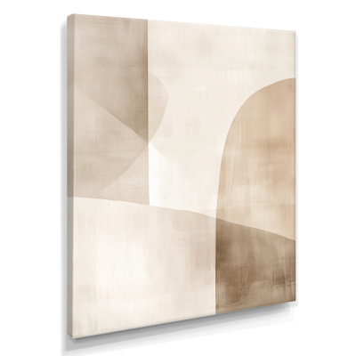 Beige Minimalist Wall Art, Neutral Abstract Canvas, Minimal Wall Art - Neutral Shapes In Balance