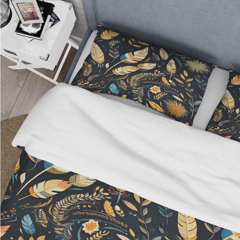 Bohemian Rhapsody Boho Pattern Duvet Cover, Queen Duvet Cover + 2 Standard Shams
