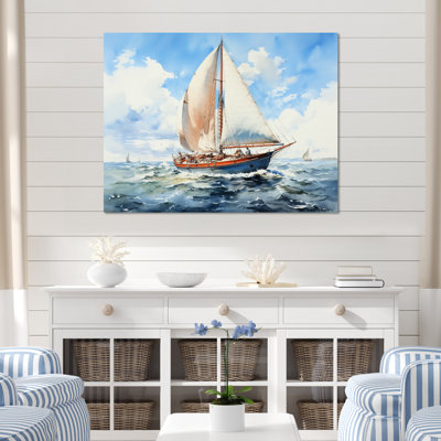 Voilier dans le vent II sur toile