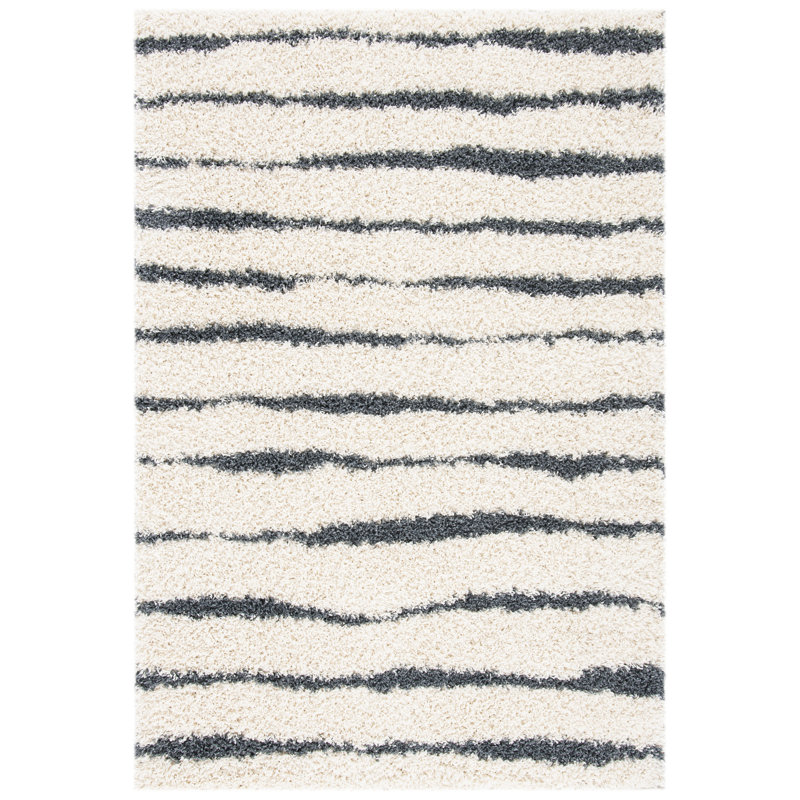 Tapis ivoire / gris foncé Siragan, Rectangle 4 pi x 6 pi