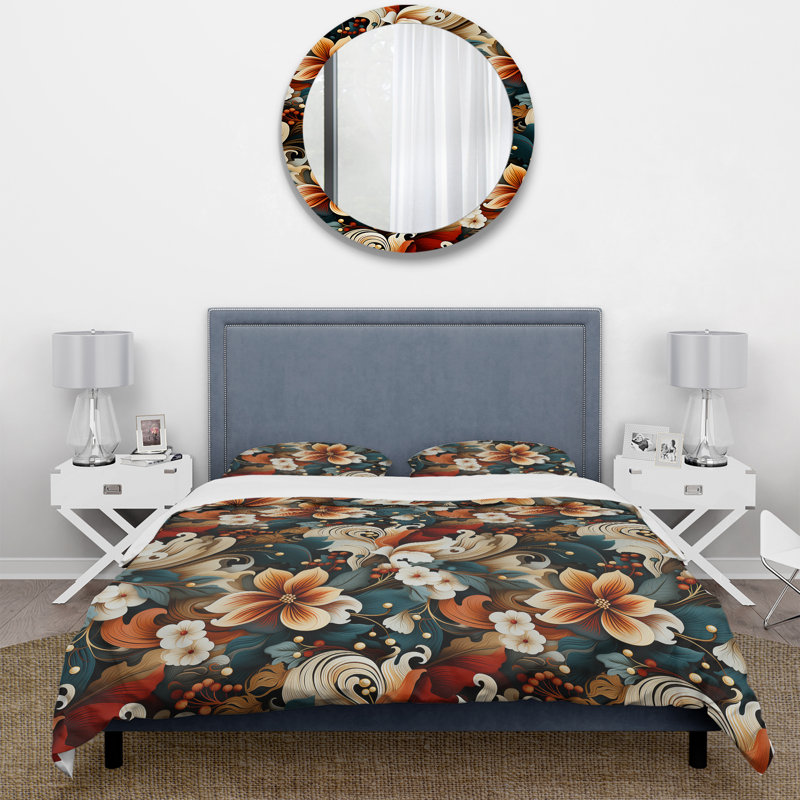 Literie bohémienne à motif cachemire, Housse de couette simple + 1 taie décorative stan