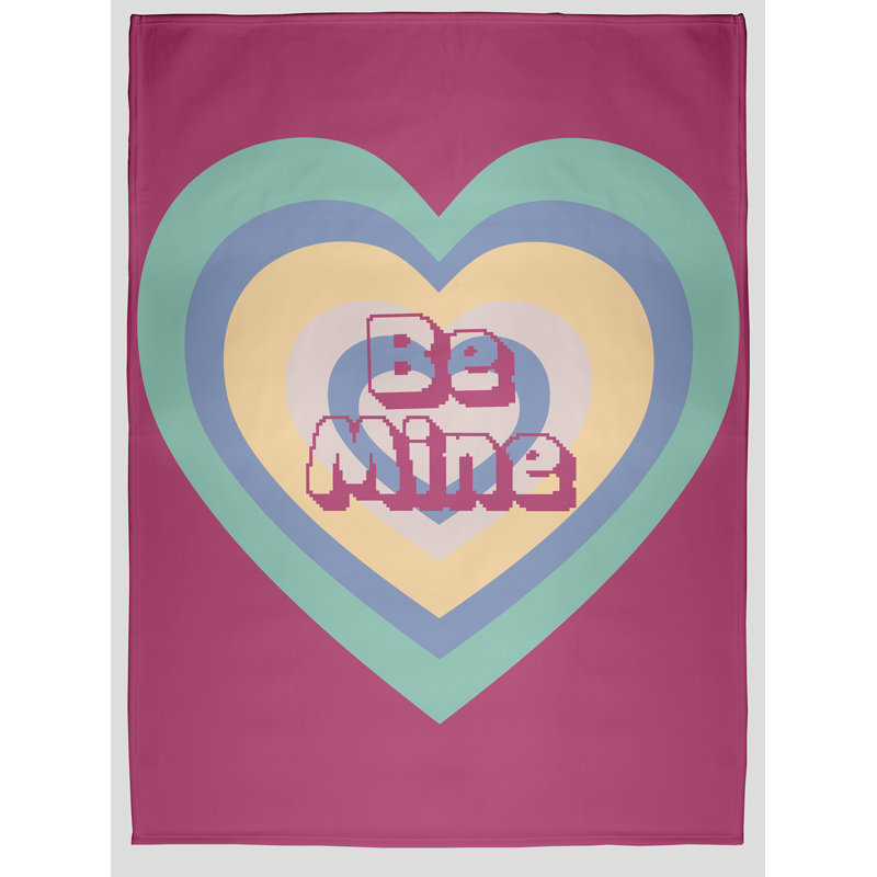 Jeté Saint-Valentin 60 "x 80" Be Mine, L 30 po x L 39,75 po, Rose