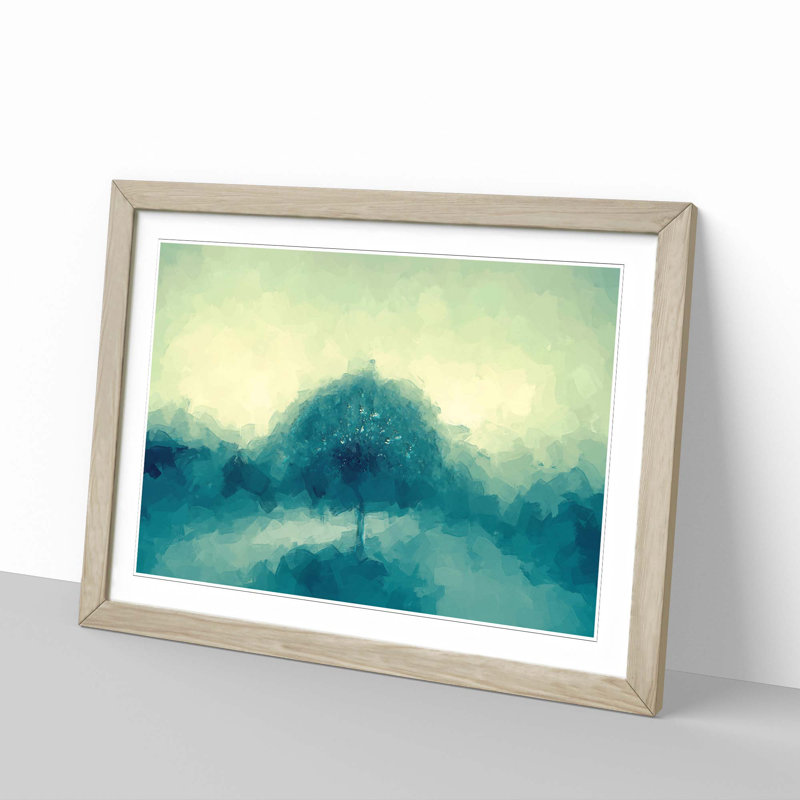 Jazz Tree in Abstract - Framed Print, 60cm H x 91cm W x 2cm D, Oak