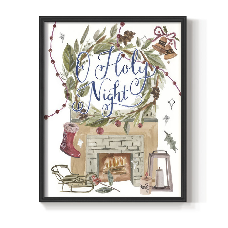 O O Night Night II, reproduction encadrée - bois massif, H 11 po x l 9 po, Noir, noir, noir, noir