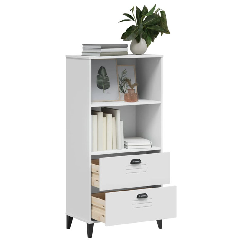 Bookcase Standing Storage Bookshelf Display Rack Office Solid Wood Pine