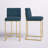 Privy Gold Stainless Steel Upholstered Fabric Bar Stool Set of 2-1784568895-1785707394