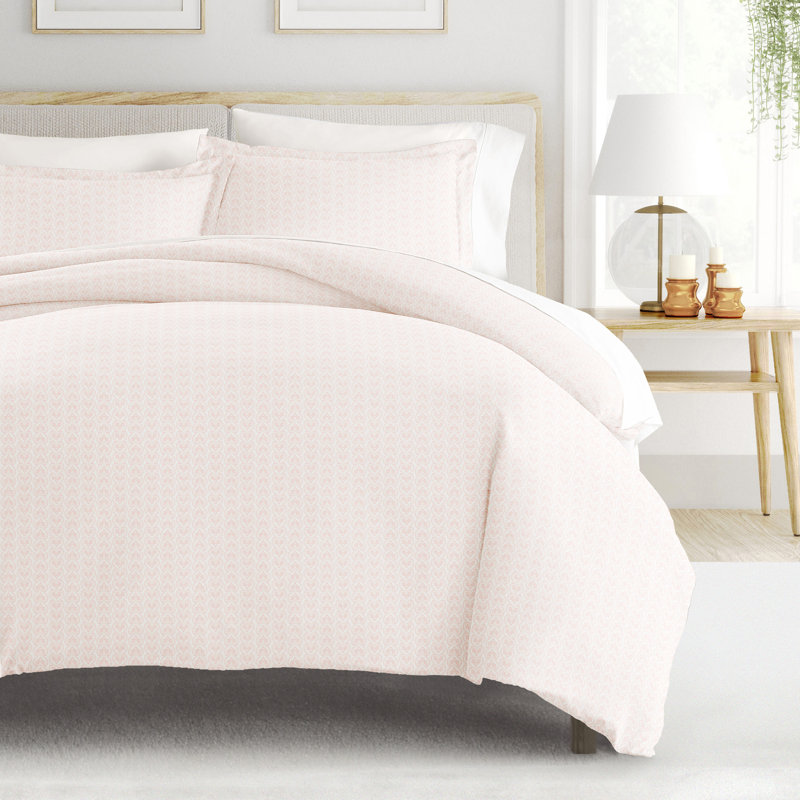 Twin XL Pink Paisley Microfiber Duvet Cover Set