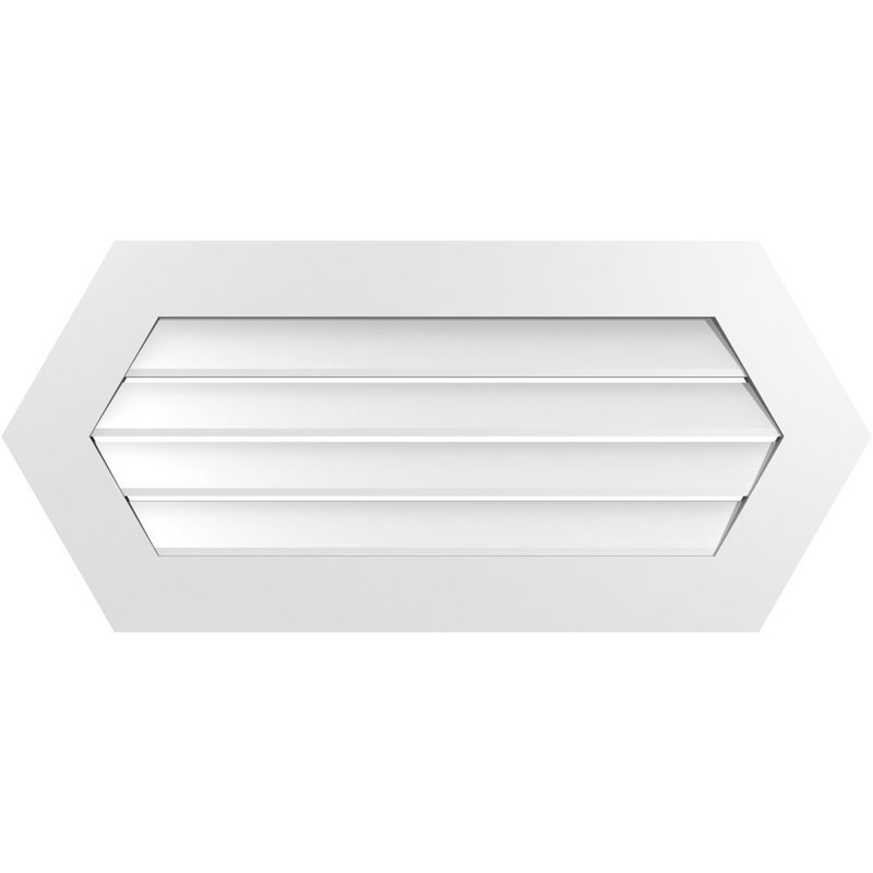 Évent horizontal fonctionnel à pignon en uréthane à surface horizontale Signature, H 18 po x l 40 po x P 1 po