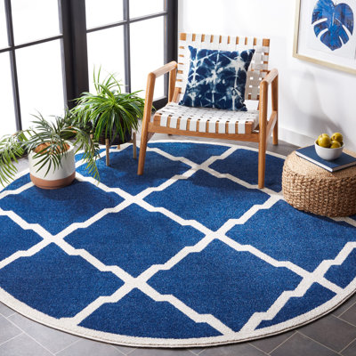 Ammundsen Geometric Navy/Beige Area Rug