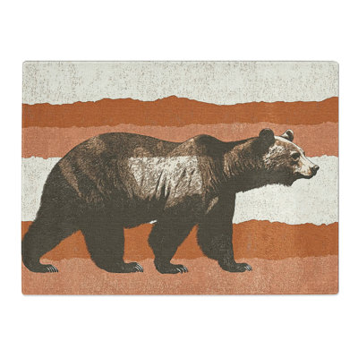Bear Stripes  Glass Chopping Board