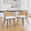 Chaises de salle à manger rembourrées en tissu de polyuréthane 19,3 po H avec dossier canne et structure en métal noir-344166915-364064137