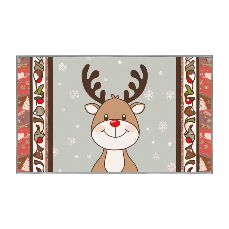 Tapis de Noël hiver lavable Ginza Six, Rectangulaire 2 pi x 3 pi