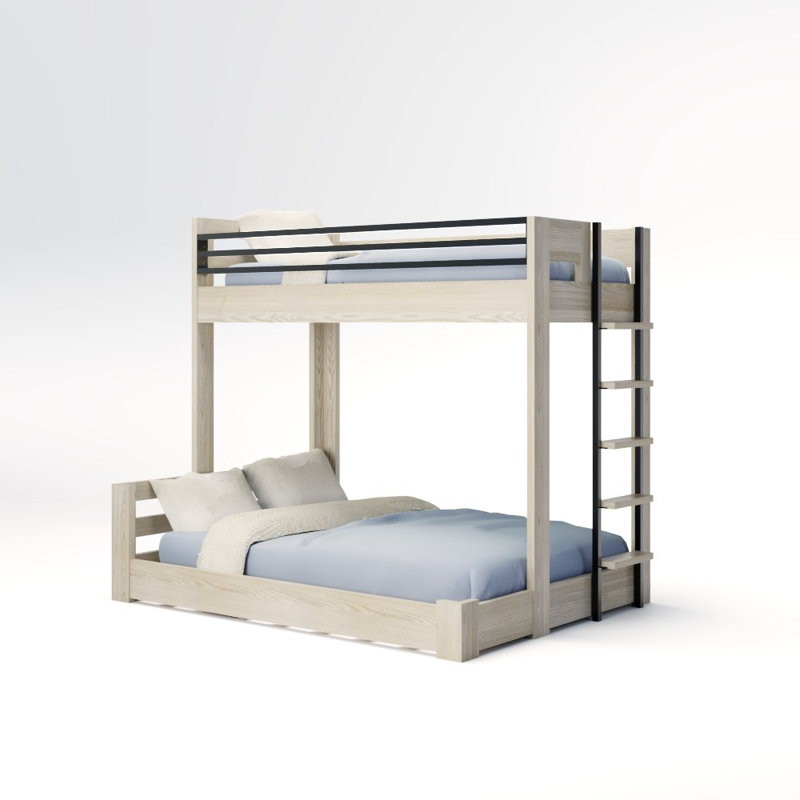 Elevated Kids Bunk Bed, Full XL/King, Dove Gray, Location H