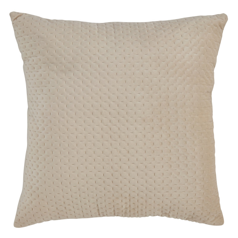 Velvet Square Pillow Cover & Insert, Natural, 22" x 22"