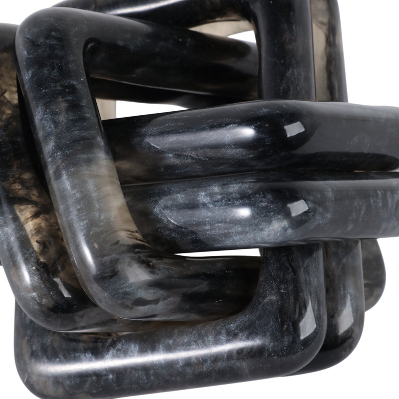 Modern Resin Decorative Object Knot Sleek and Stylish Accent Piece for Contemporary Spaces, Black