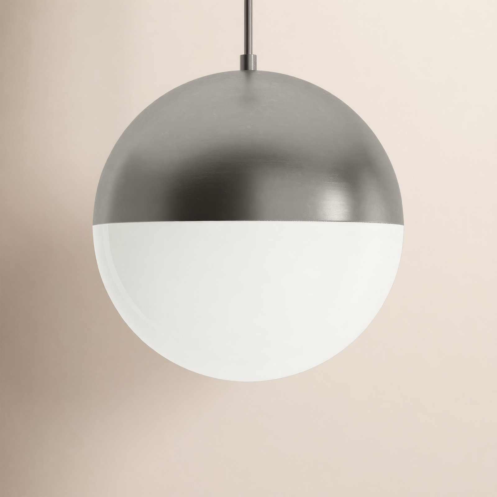 Yvette Single Light Glass Pendant, Nickel
