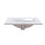 Lavabo de salle de bain rectangulaire en céramique blanche fait à la main