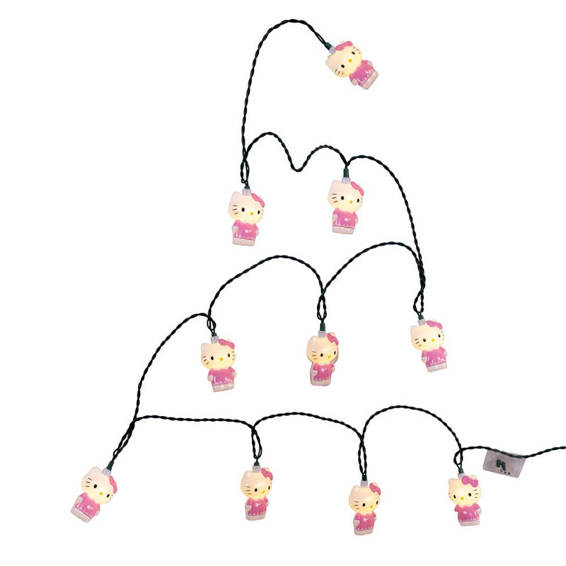 Ensemble de lumières DEL Hello Kitty 11,5 pieds à piles Kurt Adler