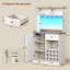 Armoire-bar 57,5 po avec rangement, prise de courant, lumières DEL, 5 crochets, 12 supports pour cuisine, salon-941724702