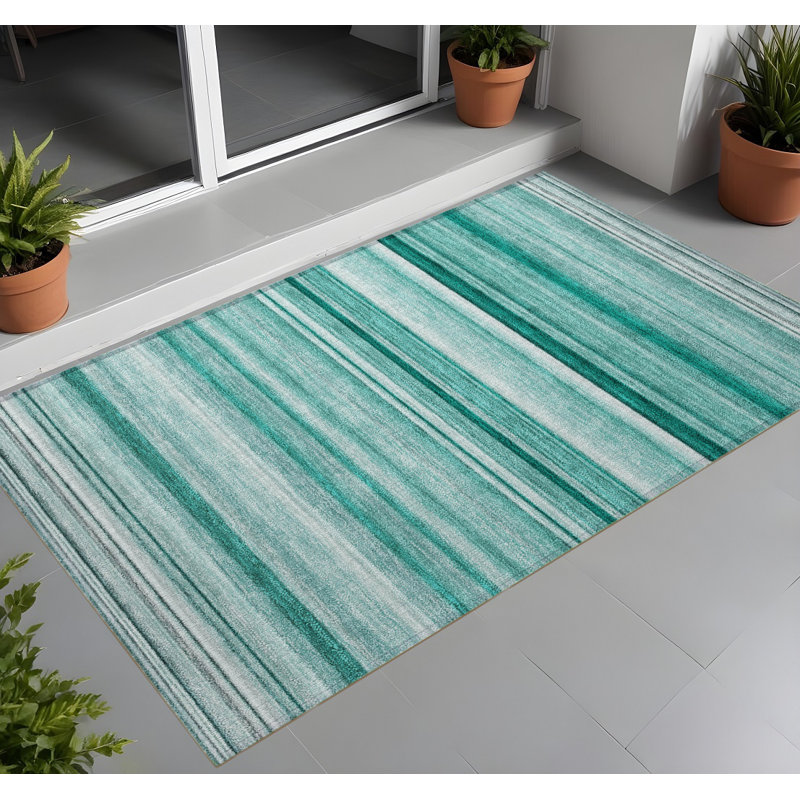 Tapis extérieur lavable antidérapant 2 pi x 3 pi Aqua