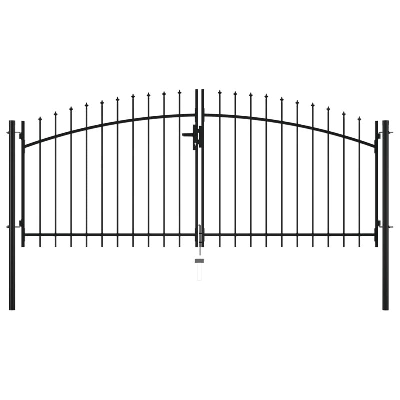 Barrière en métal noir Iberia, H 2,95 pi x l 9,3 pi