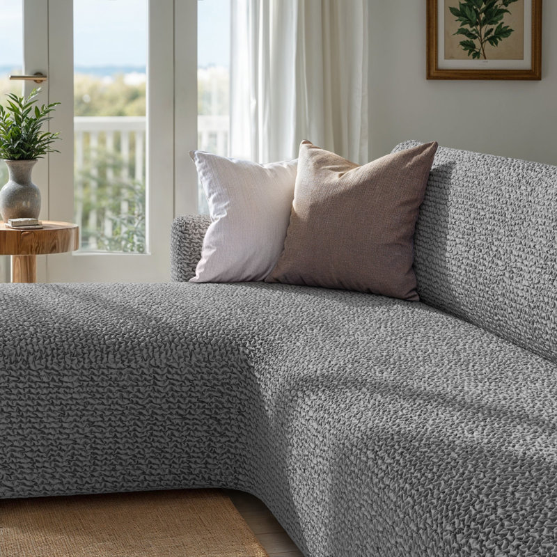 Housse extensible et lavable pour canapé d'angle avec méridienne, idéale pour les animaux de compagnie - Protection des meubles