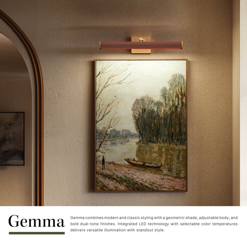 Gemma Wall Mounted, Vintage Brass/Burgundy
