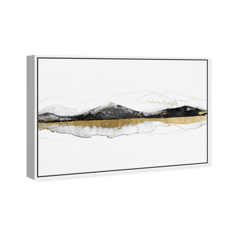 Abstrait derrière ces montagnes - reproduction d'art sur toile, H 20 po x l 30 po x P 1,5 po, Cadre blanc