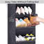 Over The Door Shoe Organizer For Closet With Large Deep Pockets, 64.5'',Black