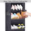 Range-chaussures à suspendre au-dessus de la porte avec grandes poches profondes, 64,5 po, noir
