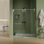 Porte de douche sans cadre de 56 à 60 po de largeur, porte de douche coulissante, cabine de douche en verre trempé épais de 5/16 po (8 mm) de qualité supérieure avec barre à serviettes, couche facile à nettoyer à double face, finition nickel bross