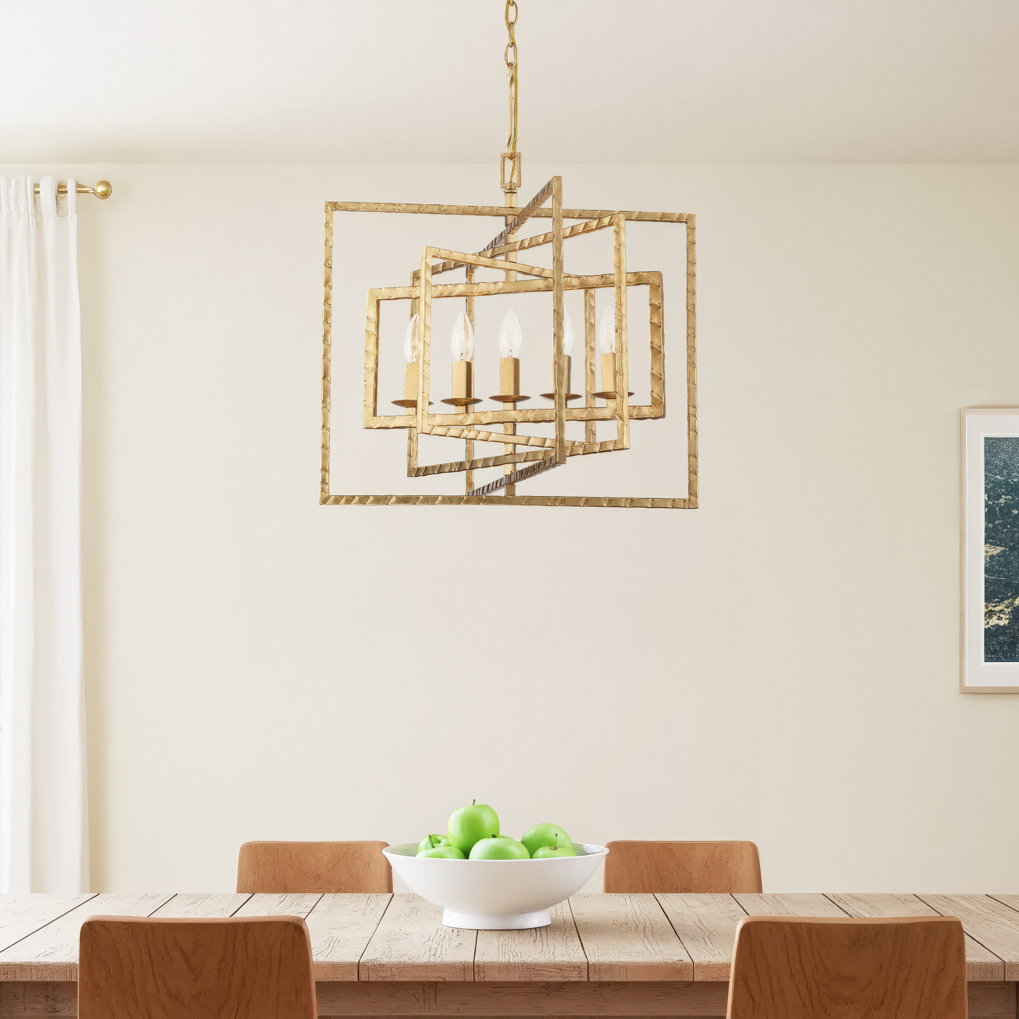 Lottie 5 Light Antique Gold Chandelier