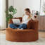 Chaise ronde en velours côtelé compressible - dossier rembourré, éponge non pivotante + siège à ressorts ensachés