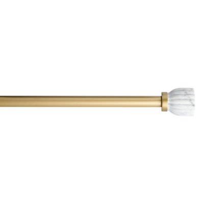 TOWN & COUNTRY LUXE Marbled Flute Single Indoor Curtain Rod and Finial Set
