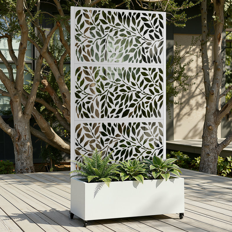 Raised Garden Bed with Trellis on Wheels – Versatile Metal Planter Box with Trellis, Multi-Style Planter Boxes with Trellis Privacy Screen for Patio and Garden